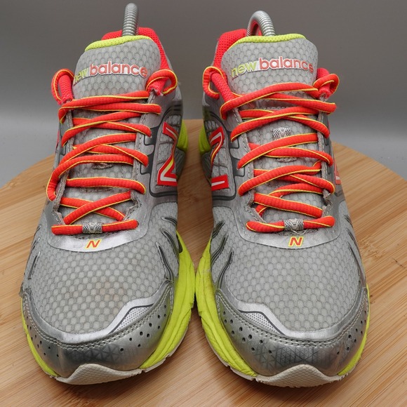 New Balance Shoes Women 8 Running Gray Neon Orange Athletic Running W770SY4 Flaw - Picture 2 of 13